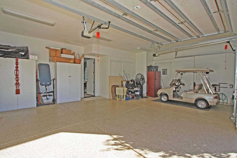 Two Car Garage with Mercedes Golf Cart For Your Golf Game!