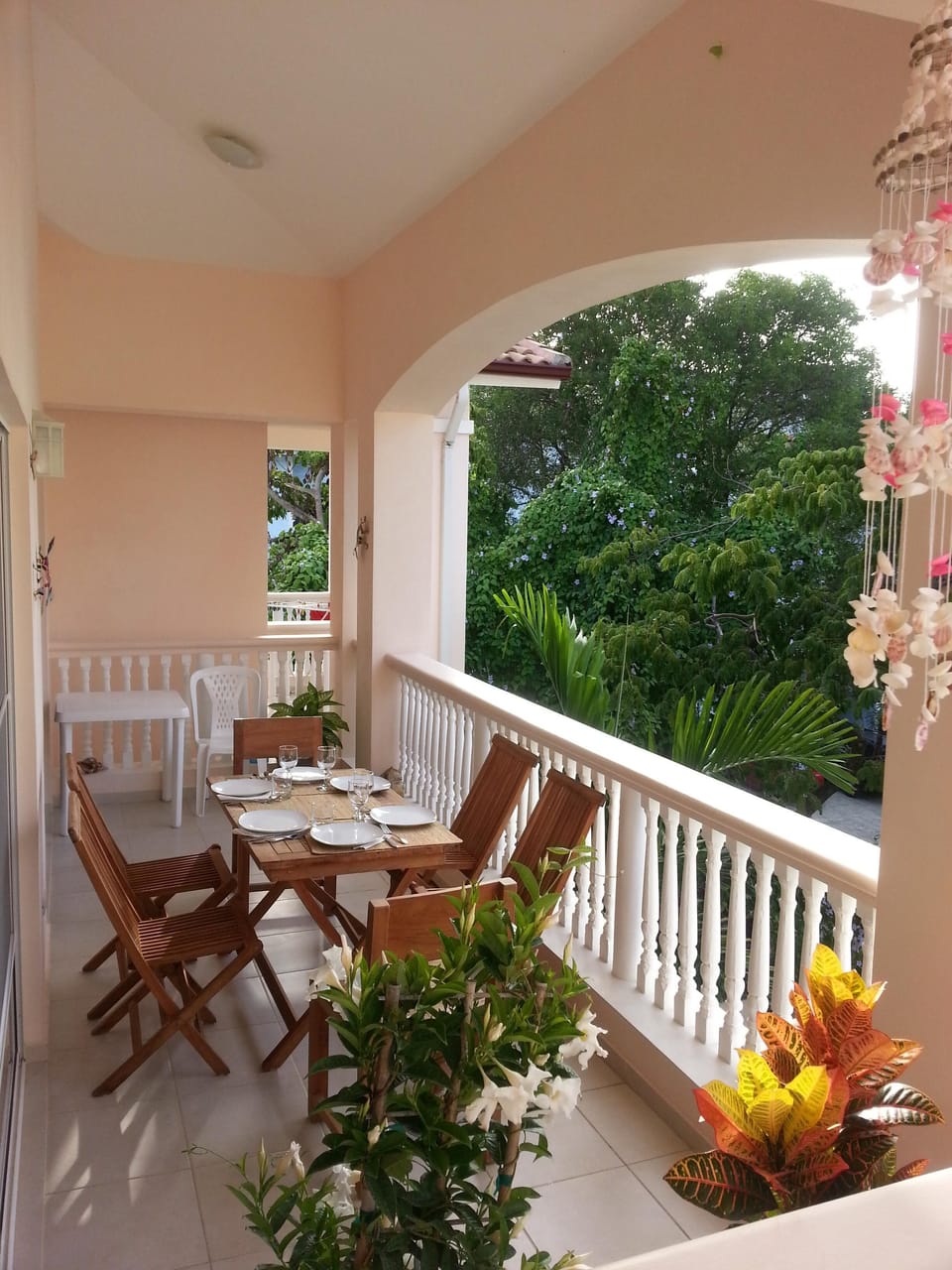 Spacious balcony is perfect  for breakfasts.