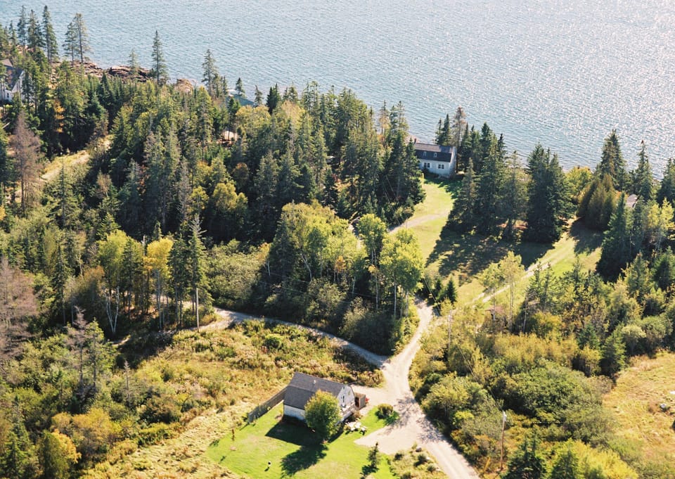 Aldernest Cottage....bottom of photo...short walk across the lawn to the ocean.