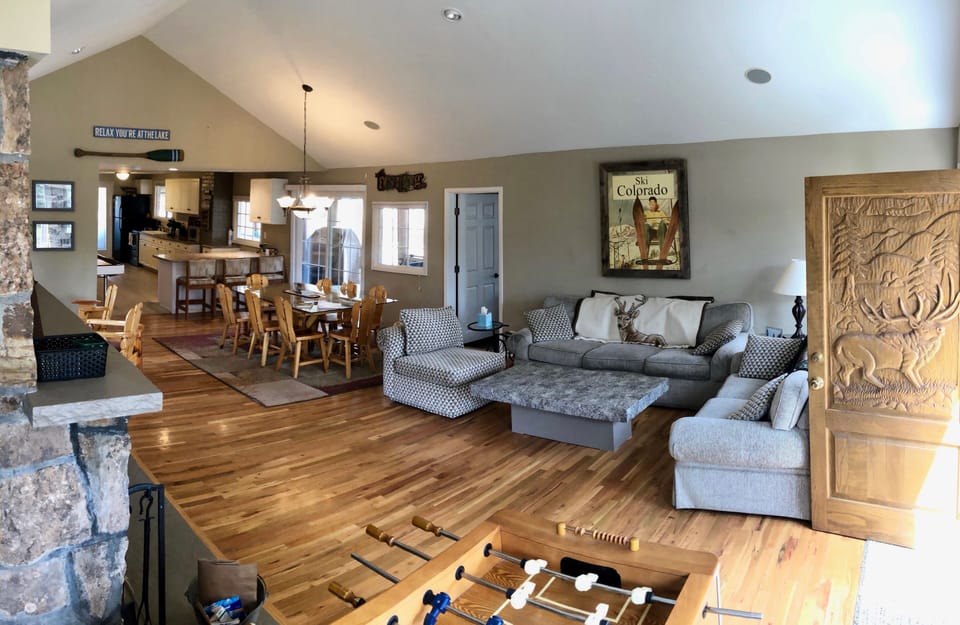 Main entry on right. Large open floor plan.