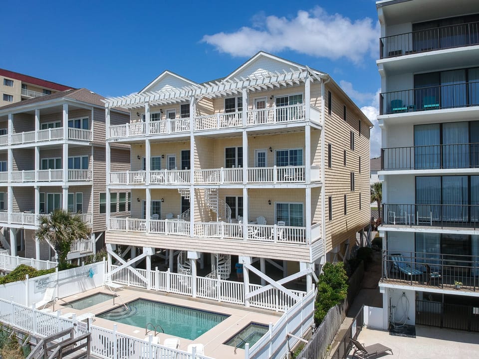 Seaclusion B is located on the oceanfront in North Myrtle Beach.