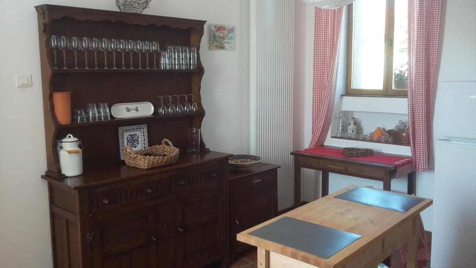 The kitchen area