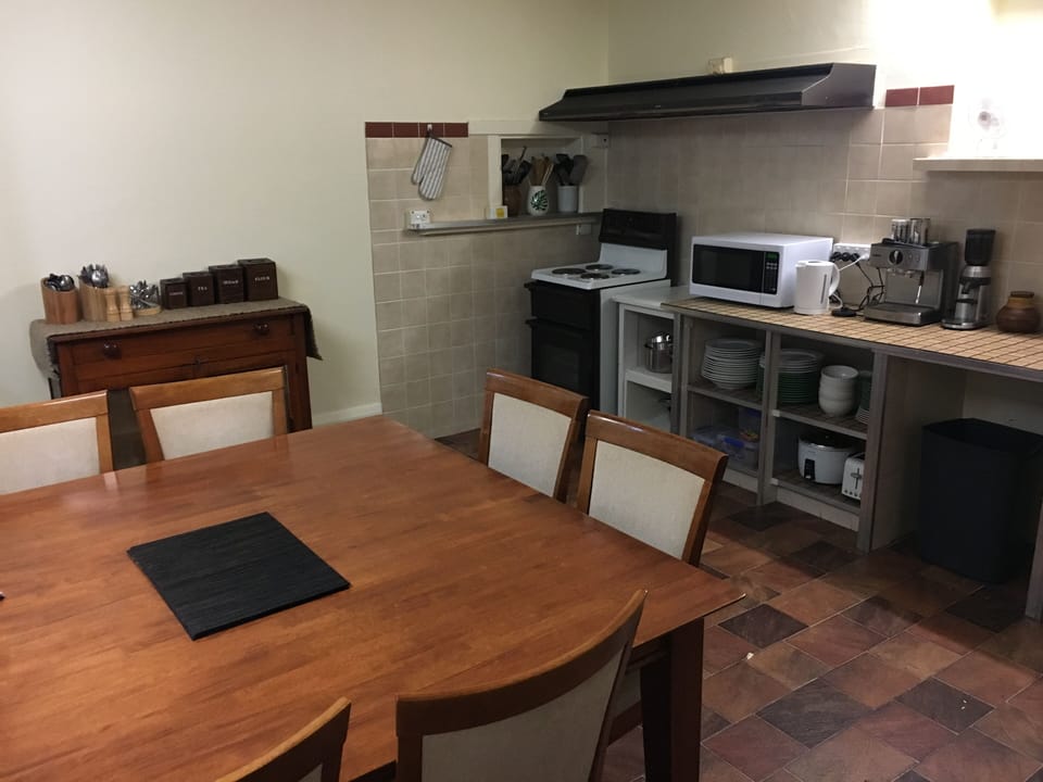 Kitchen area with additional dining space. 