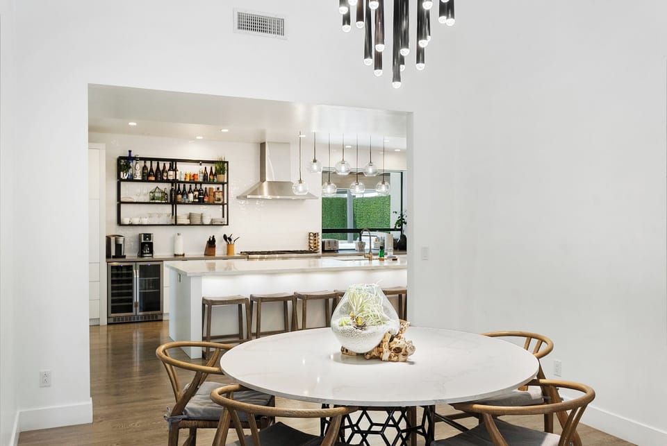 Casual dining space overlooking kitchen.