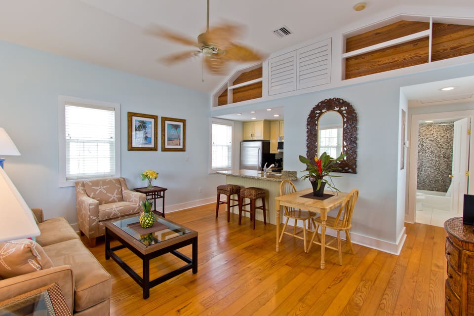Open space with hardwood floors