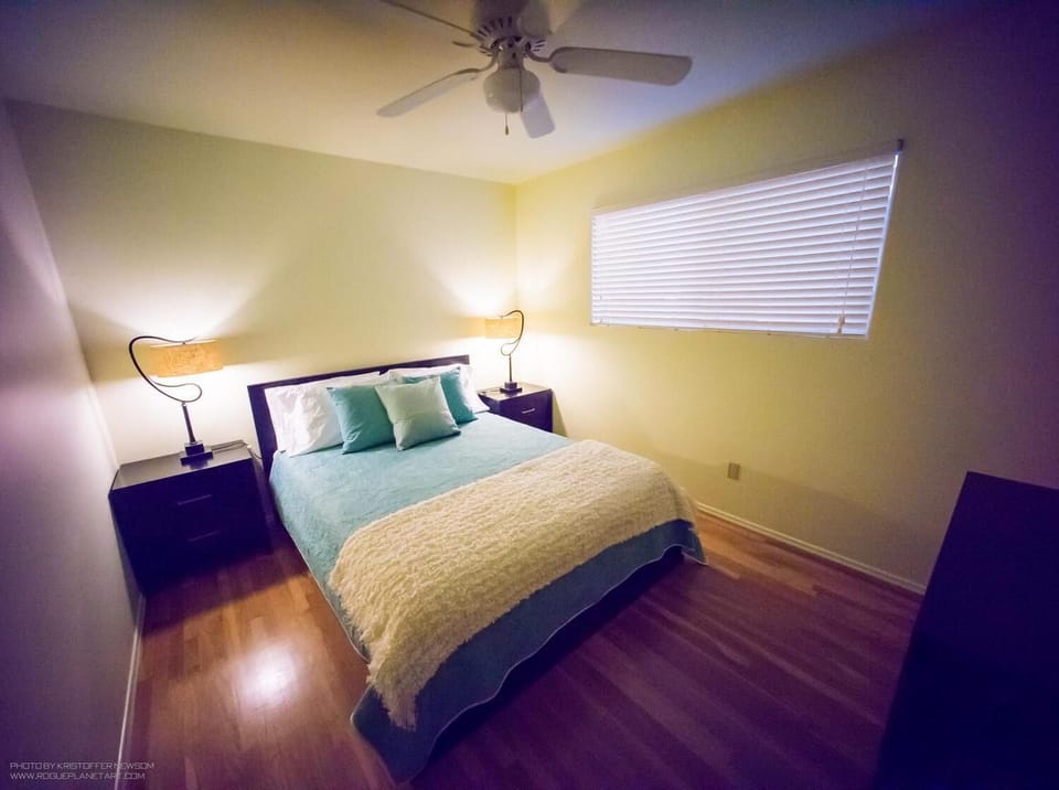 Bright lighting in the bedroom for readers!
