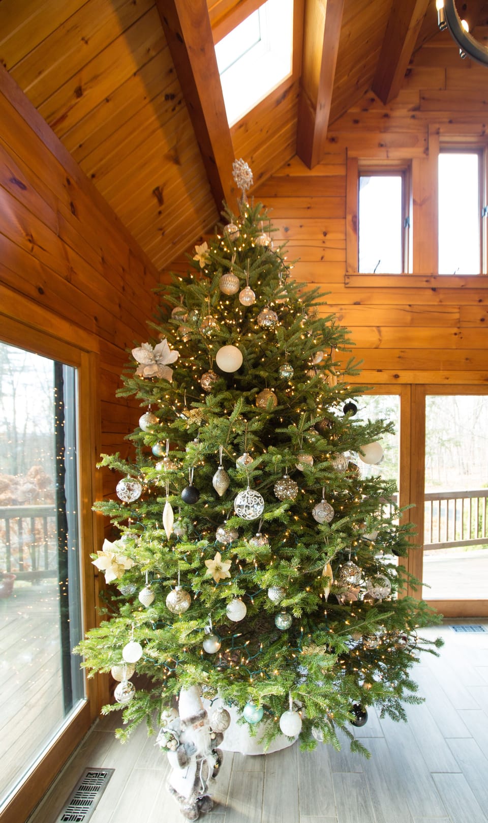 This year's Christmas tree is particularly festive - a 10-foot blue spruce
