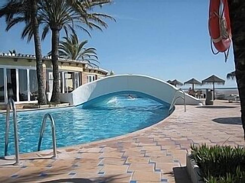 Bridge over main pool