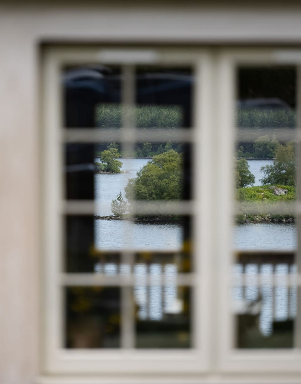 View from the front of the cottage through to the Loch.