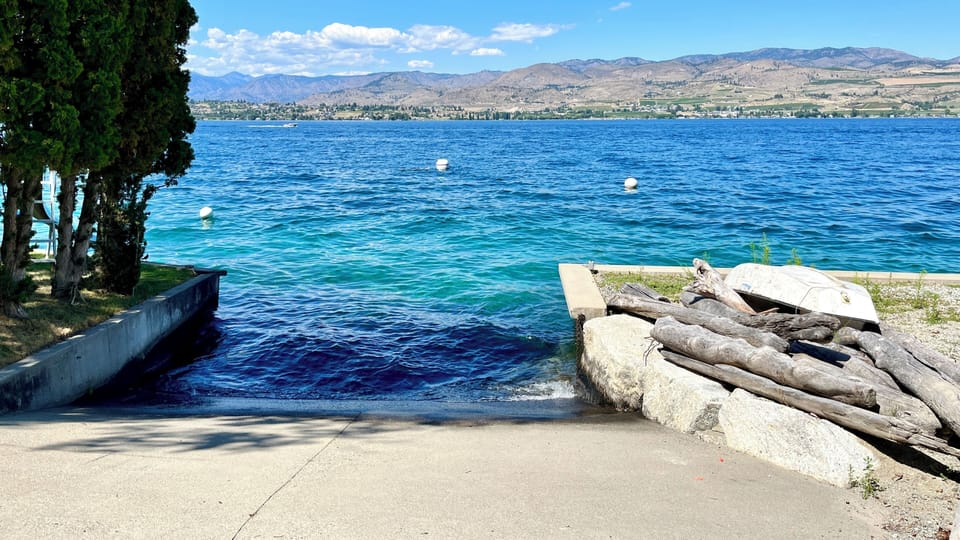 Foot path for launching kayaks, paddleboards, and jet skis