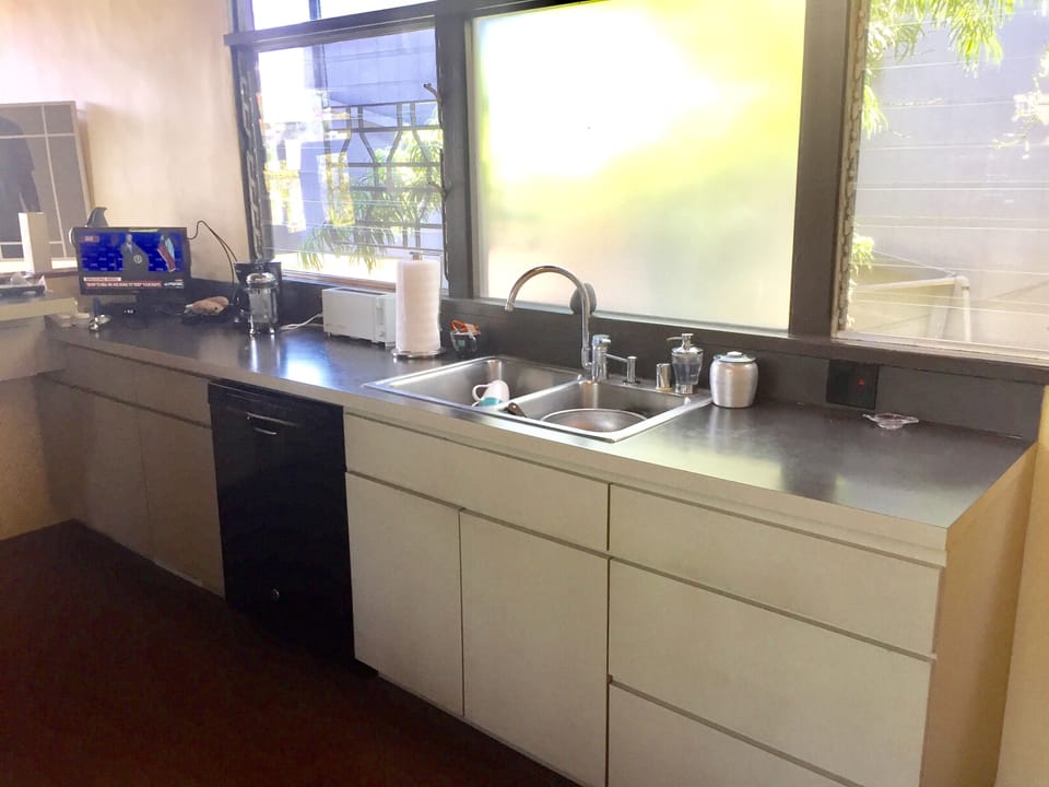 kitchen with all amenities; coffee, micro, range, blender available; roku tv 
