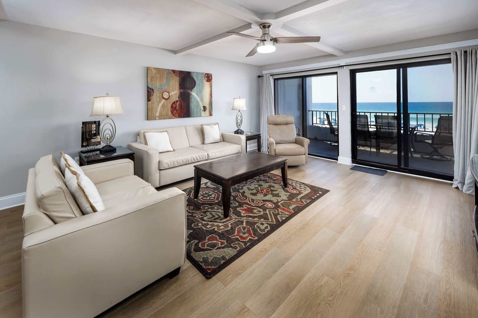 Living room with direct gulf views