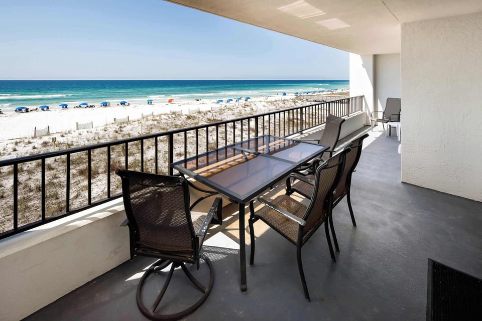 Private balcony with direct beach views