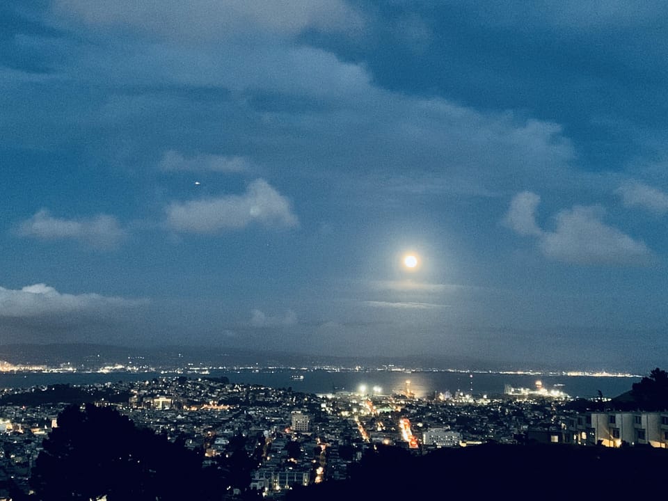 View with full moon