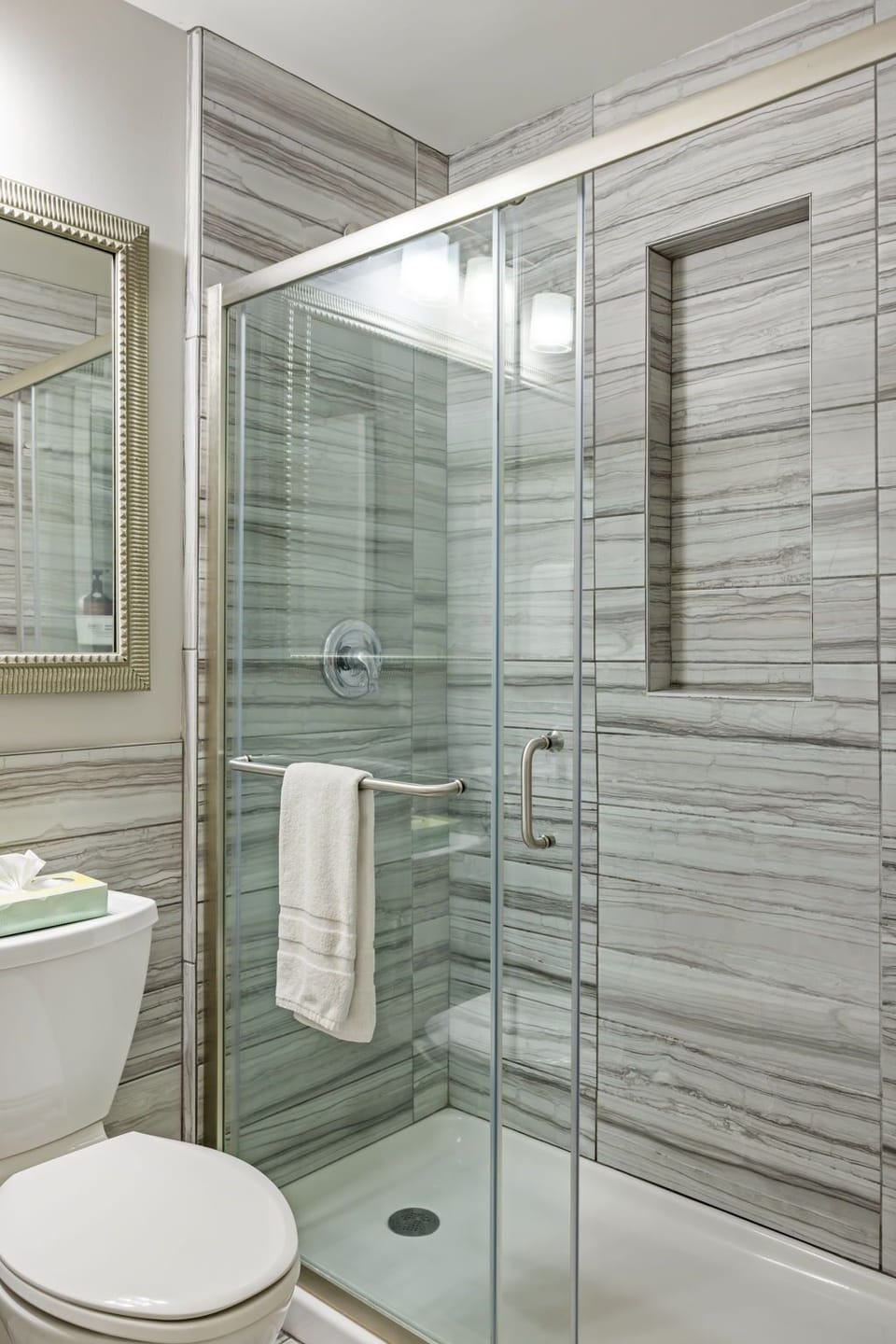 Brookwood Courtyard Condos - Bathroom with Glass Shower for Two