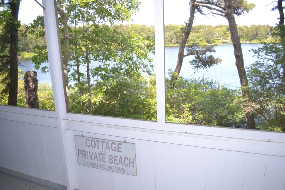 View of Minister's Pond from screened-in porch.