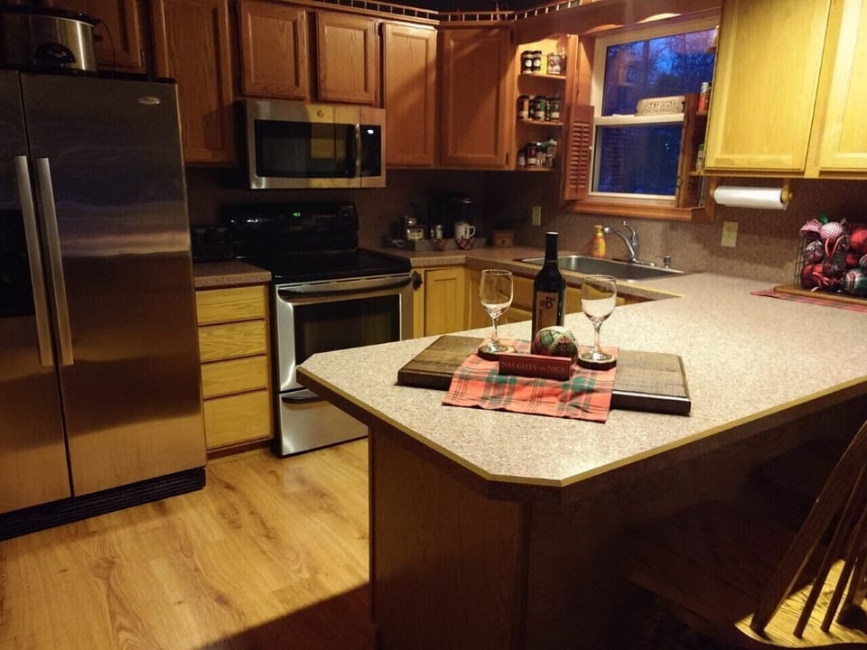 Kitchen Open to the Living Room And Dining Room