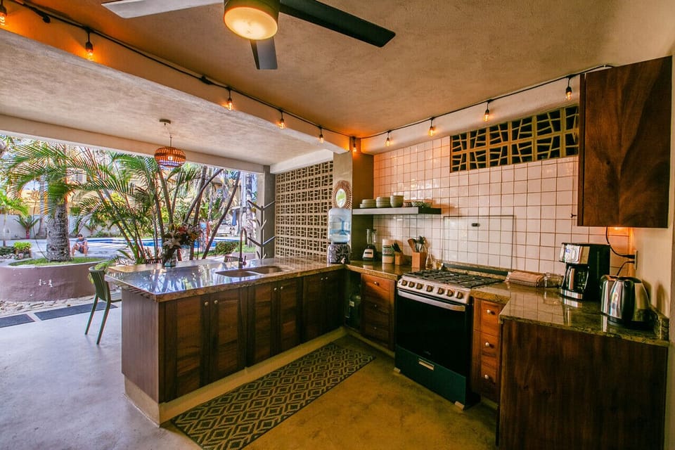 1st floor open air dining area/kitchen