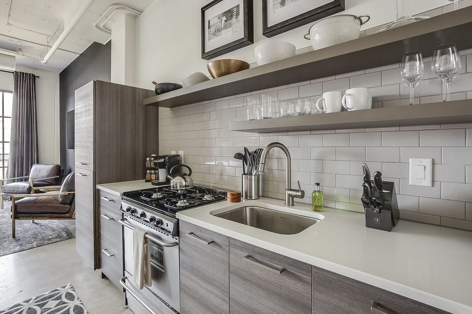 Kitchen with sink and oven