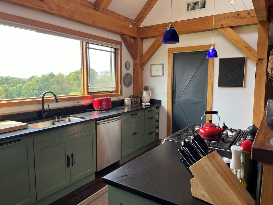 Fully appointed kitchen stocked with pantry essentials and cookware