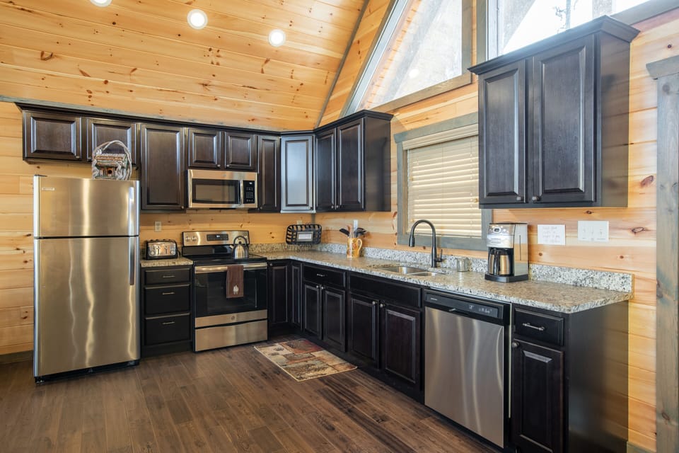 Fully stocked kitchen with plenty of counter space