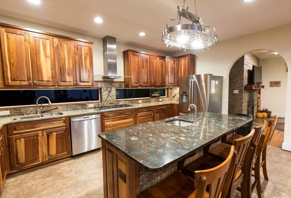 A fully equipped kitchen for your meal preparation. 