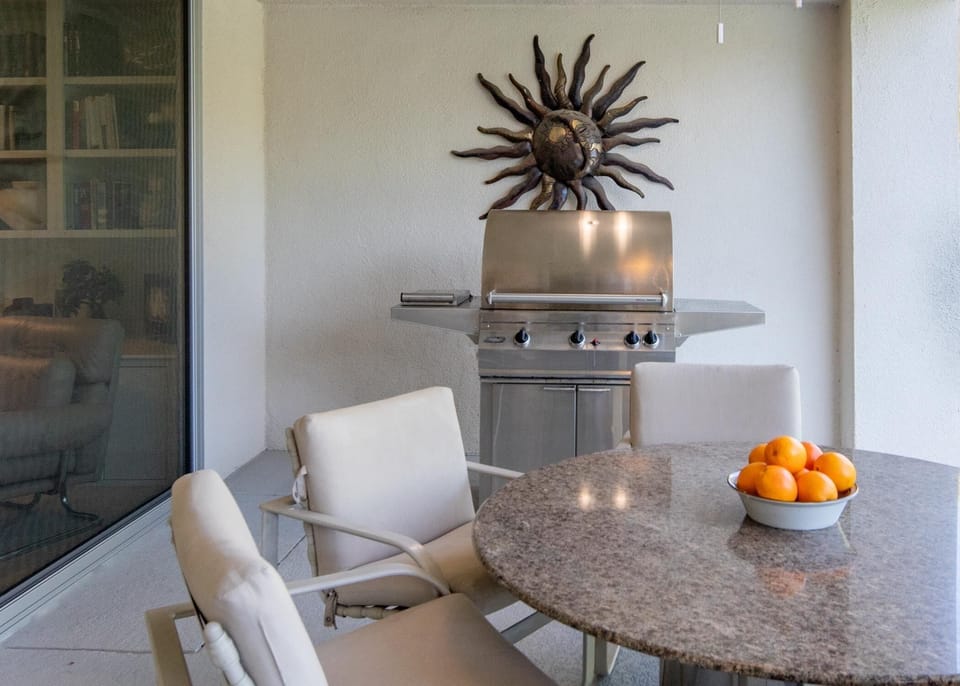Alfresco dining with gas line BBQ