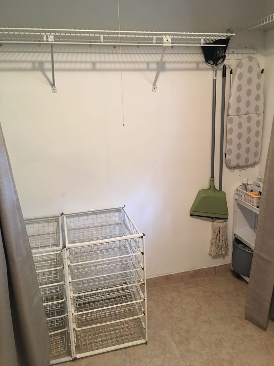 Large storage closet and utility space