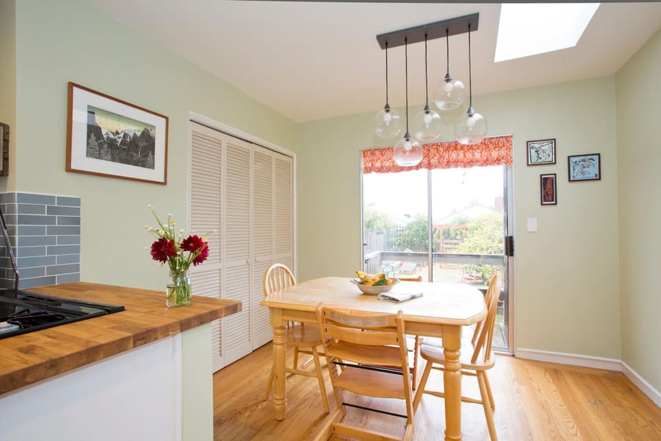 Eat-in kitchen with easy access to backyard