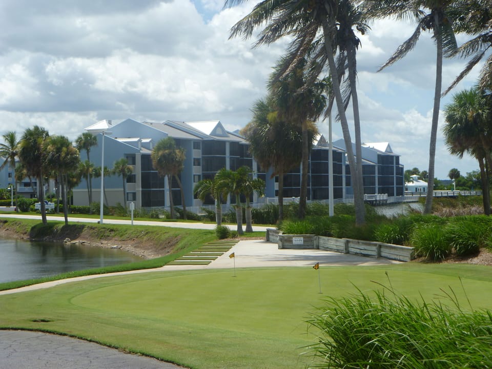 View from golf aqua driving range and putting green..