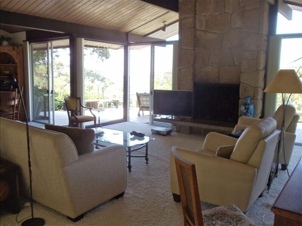 Watch the 42" flat screen without missing the outdoor activity.