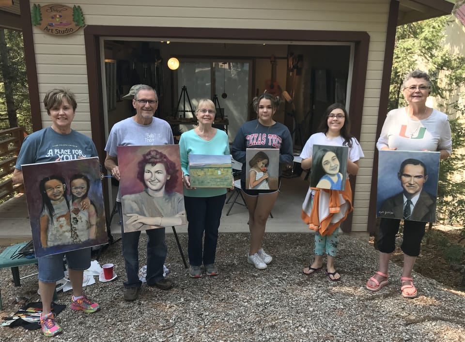 Shep's "Paint Like A Venetian" classes are held every August in the Studio.