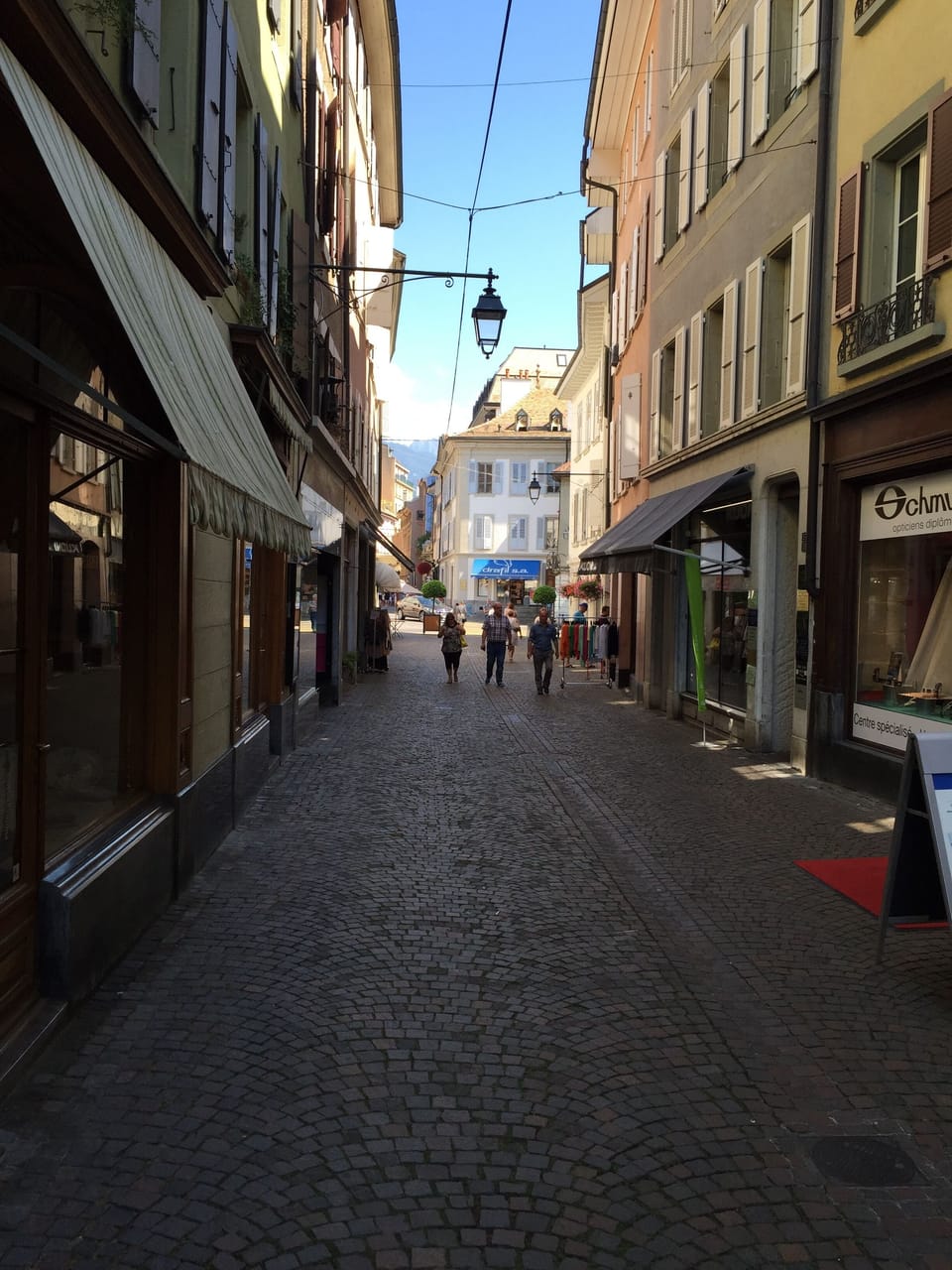 Cozy pedestrian street of Rue du lac