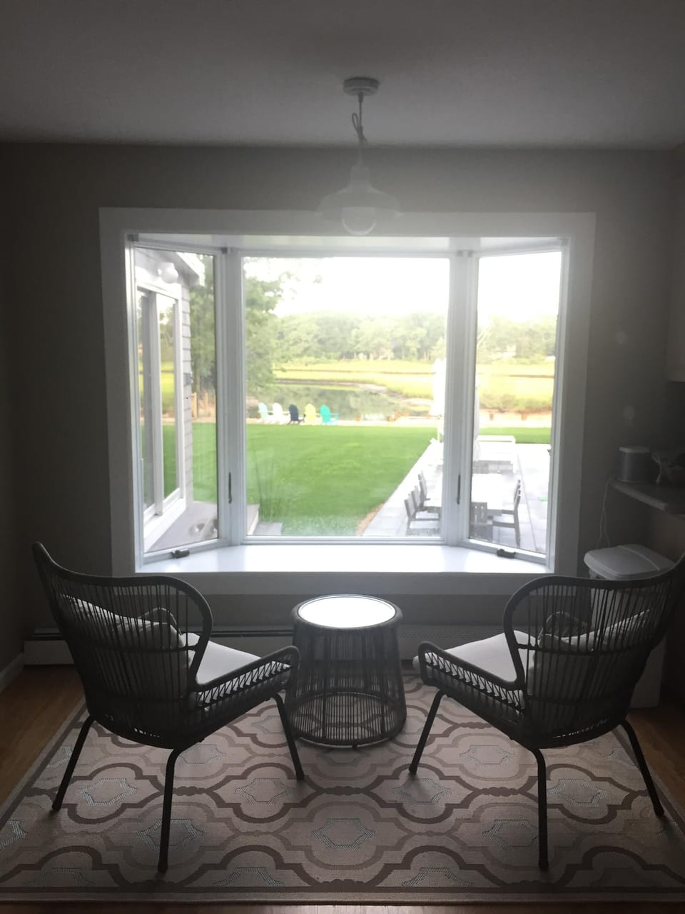 Drink your coffee while enjoying the view from this bay window
