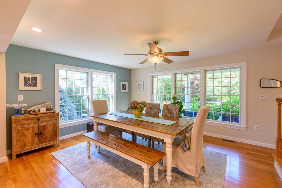 Dining room with seating for 8.