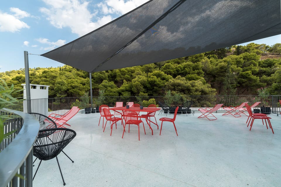 Roof terrace with mountain view