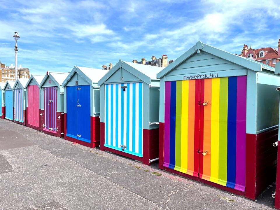 Beach huts front the Hove promenade - 15 minutes walk from the apartment