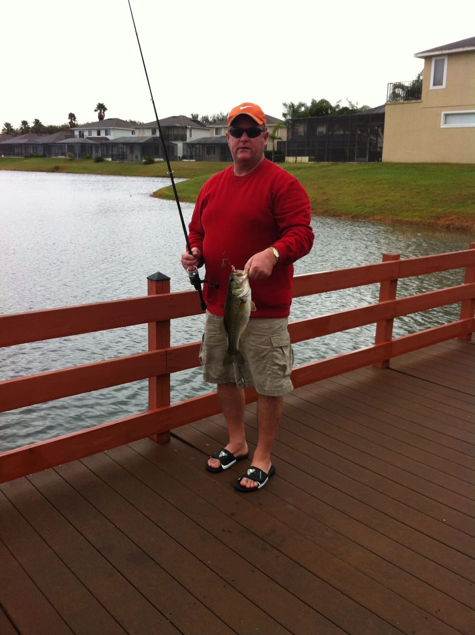 Fabulous Bass Fishing on Sunset Lakes just steps outside our front door