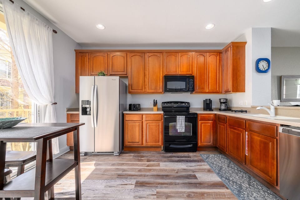 Indoors, Floor, Flooring, Kitchen, Hardwood