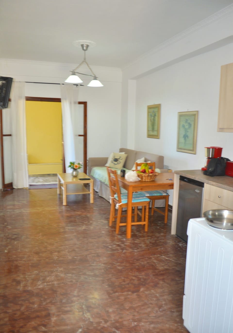 Fully fitted kitchen with adjoining living / dining area.