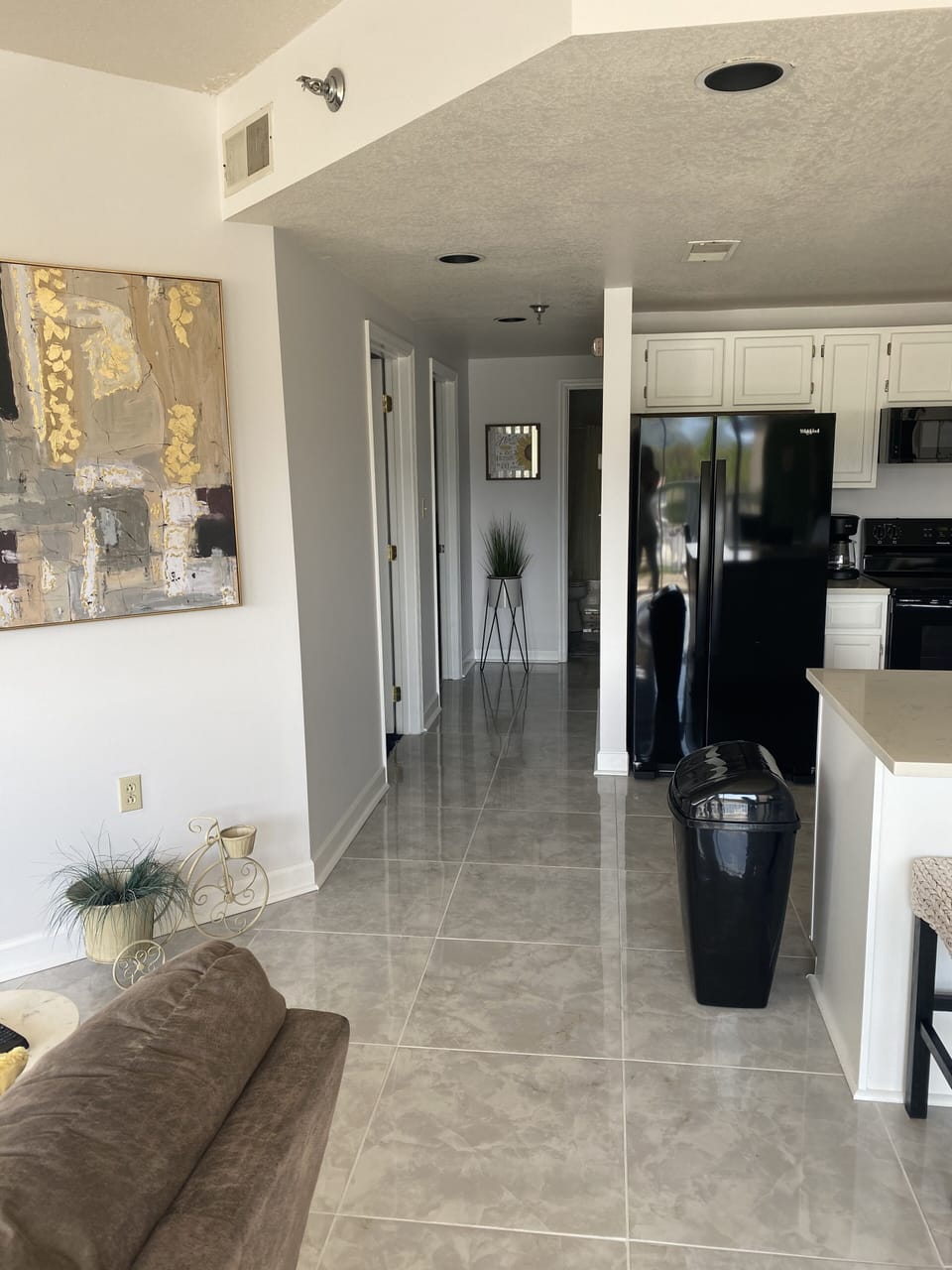 Flooring, Floor, Room, Indoors, Refrigerator