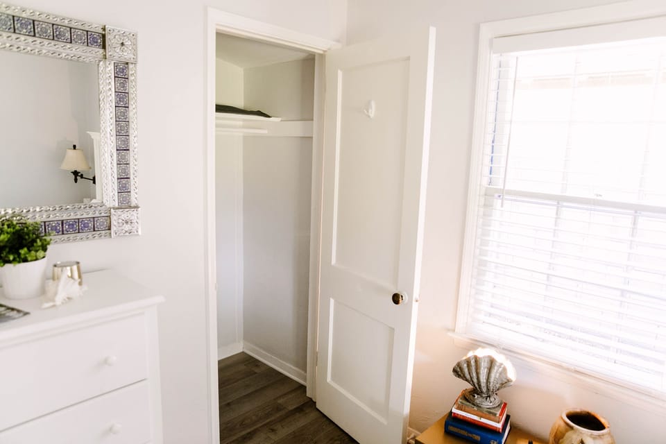 2nd bedroom has dresser and closet.