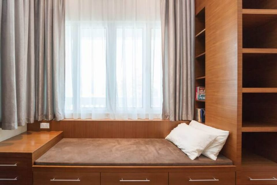 Daybed, with plenty of storage space.