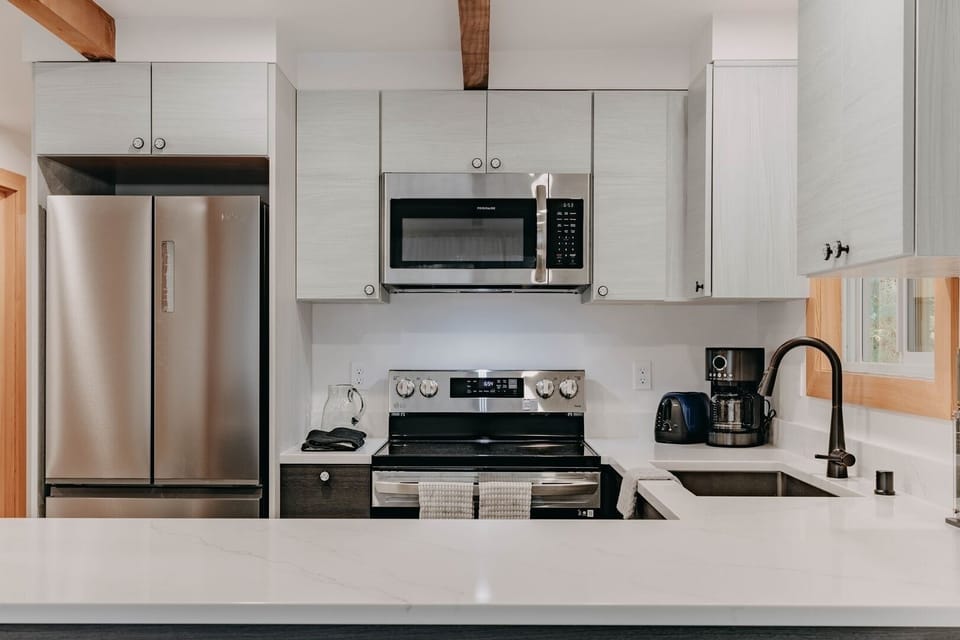 Indoors, Kitchen, Microwave, Oven, Refrigerator