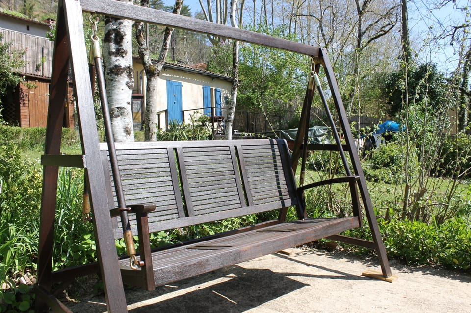 Swing seat on the patio