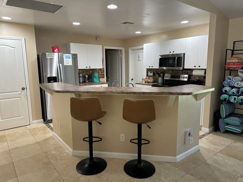 Breakfast bar for two. 
