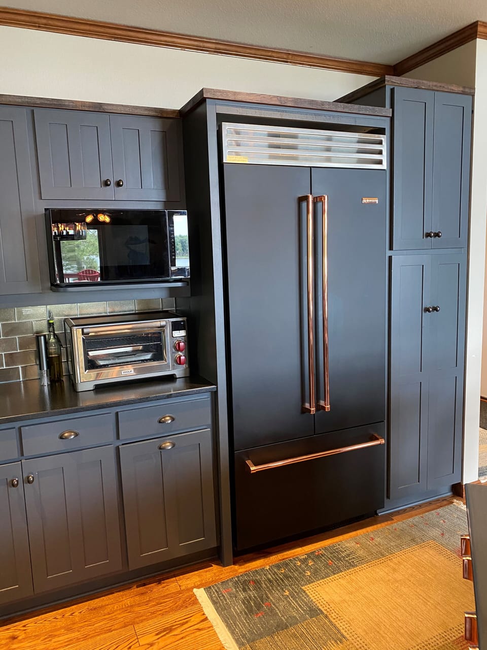 Mircrowave, small convection/pizza oven and built in Refridge
