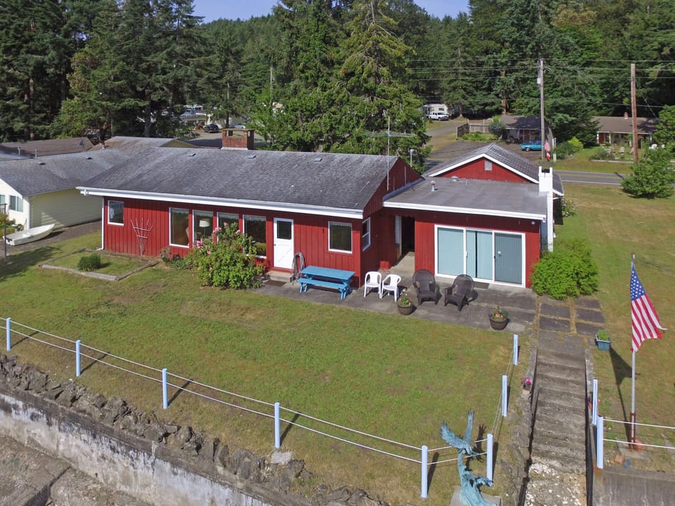 The Little Red Beach House on the Waterfront of Hood Canal.