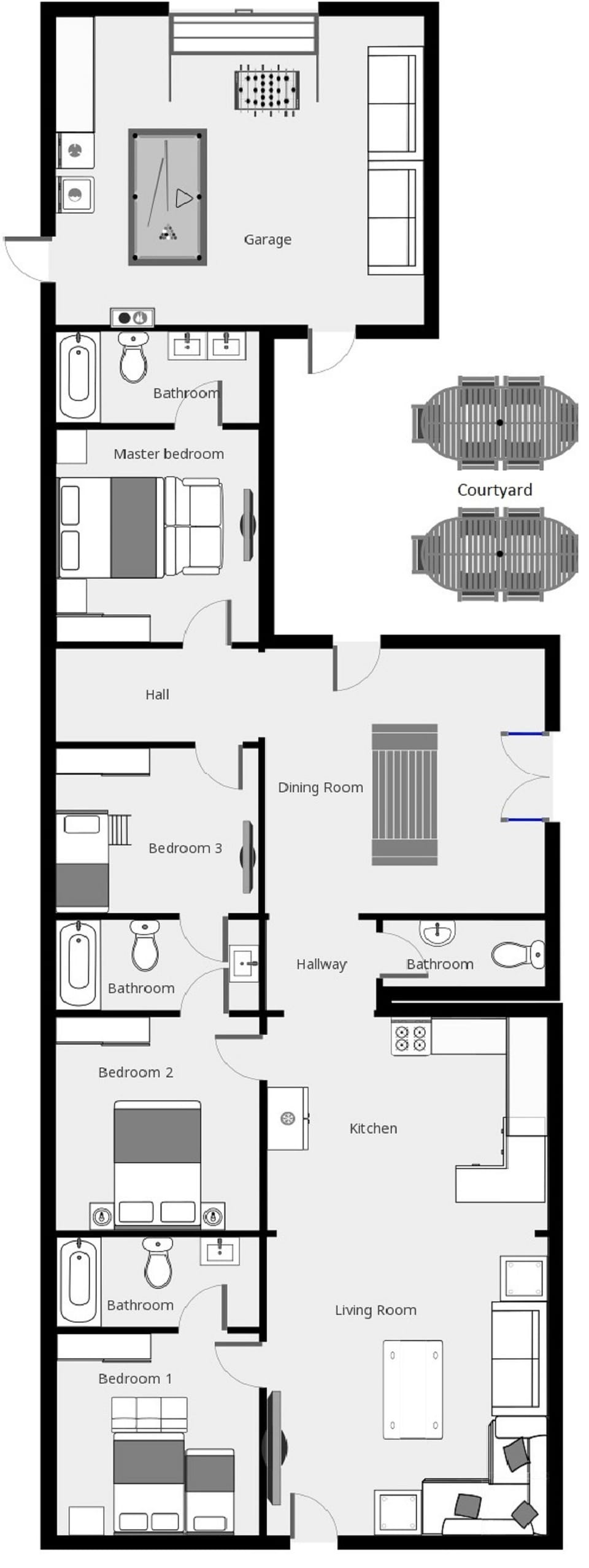 Open and spacious floor plan with lots of usable space