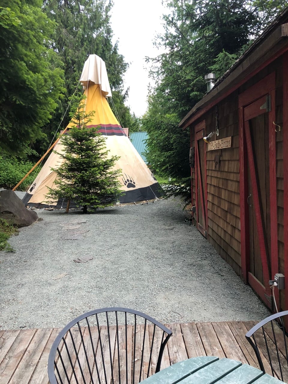 View of Bathhouse and Tatoosh Tipi 